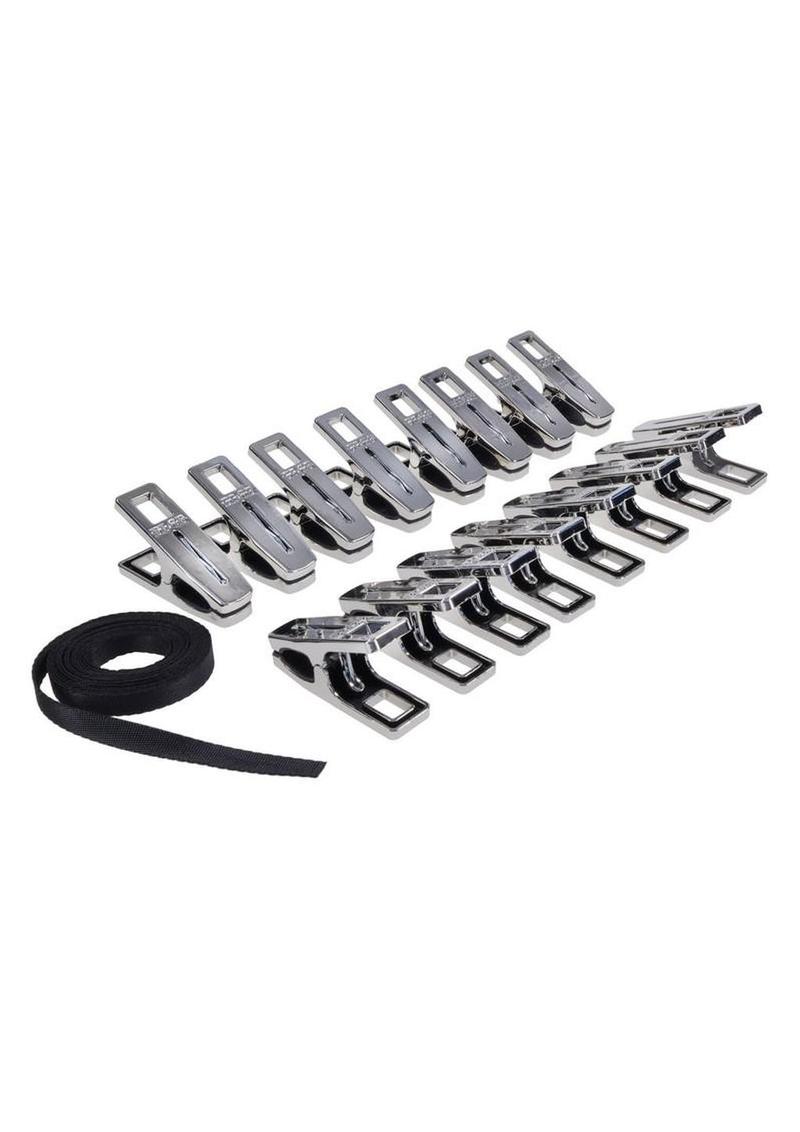 Edge Body Zipper Clothes Pins Clamp Set
