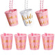 Pink Team Bride shot glass on a bead chain necklace