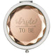Compact makeup mirror with faceted lid and Bride To Be lettering