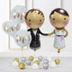 Mr and Mrs foil letter balloons with love and heart mylar balloons