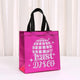 Rose pink metallic Last Disco tote bag with disco ball print