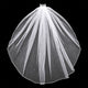 Single layer white tulle bridal veil with scattered pearls and metal comb