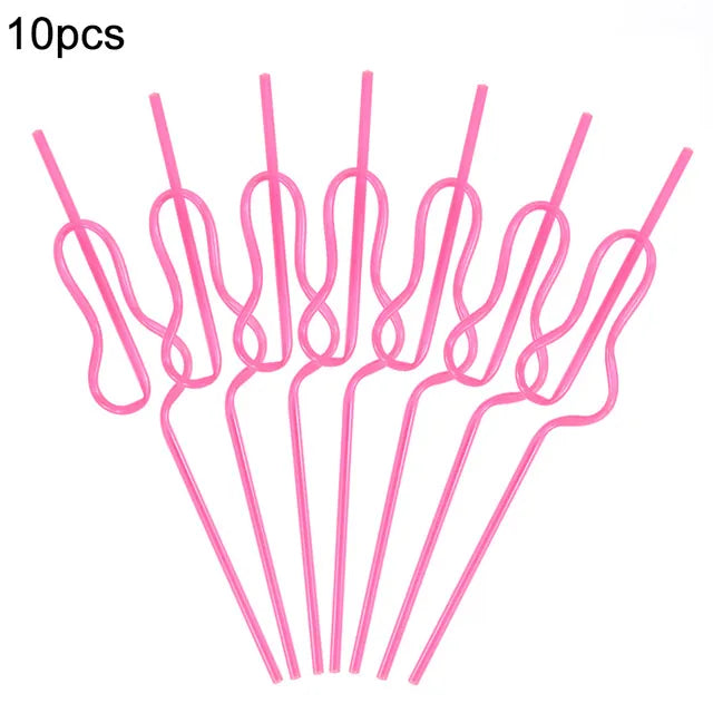 Pink reusable novelty Bride drinking straw