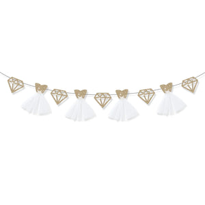 Wedding Dress and Diamond Glitter Banner