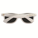 White party sunglasses with gold Bride script between arrows on the arm and a gold diamond on the other arm