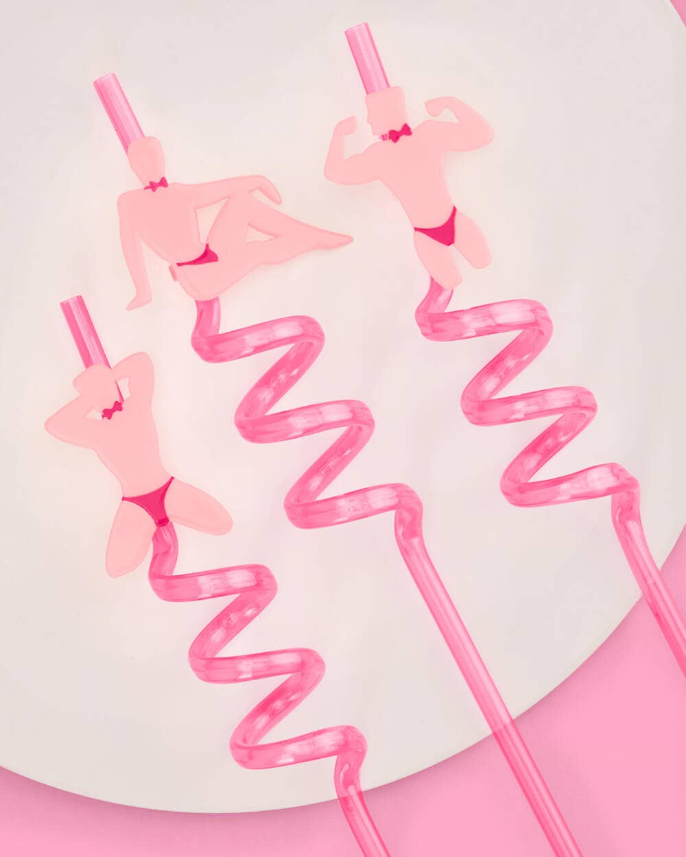 Reusable novelty bachelorette straws with removable acrylic charms