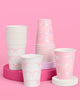 Pink bow design disposable paper party cups