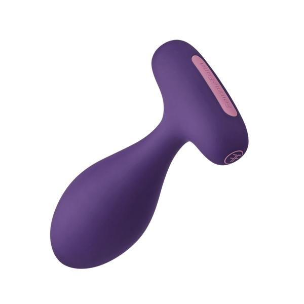 FemmeFunn Plua Silicone Vibrating Anal Plug – dark purple, front view