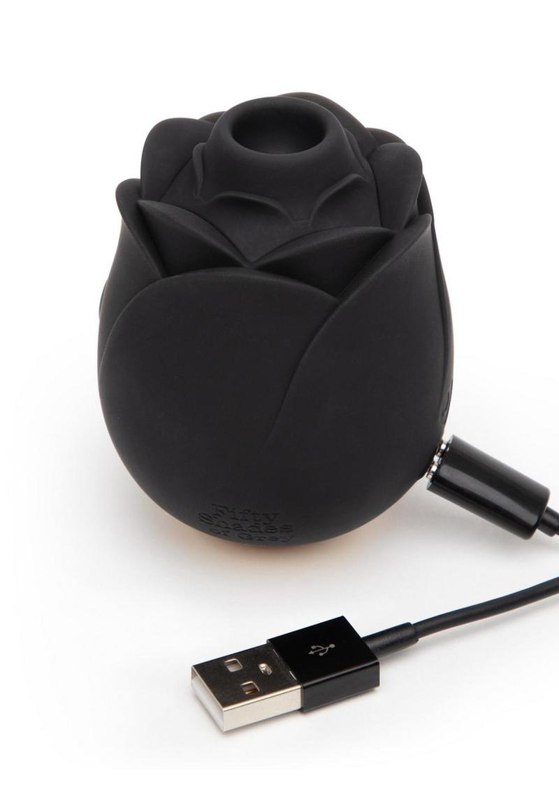 Fifty Shades Of Grey Black Rose Silicone Clitoral Suction Vibrator