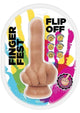 Finger Fest Flip Off Silicone Dildo in Vanilla, retail packaging