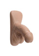 Gender X Silicone Packer Dildo in Caramel, angled side view