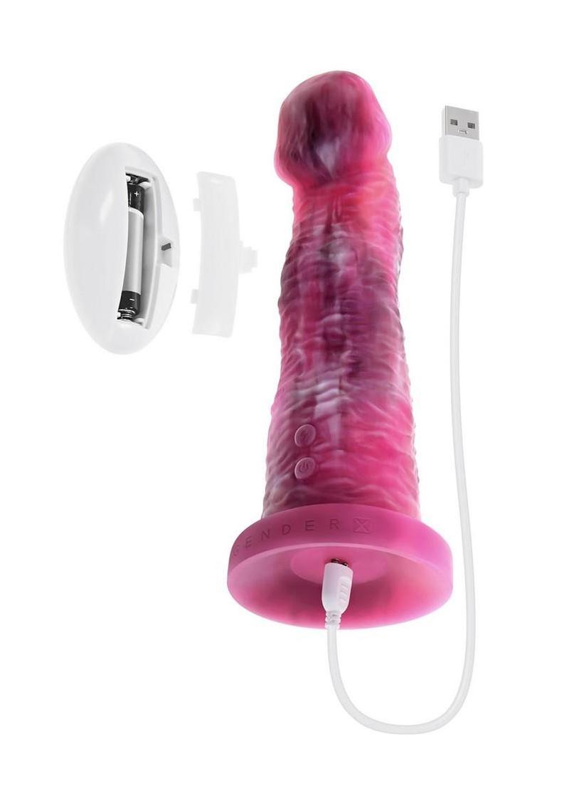 Gender X Whimsical Vibrating Dildo in Multicolor with remote and USB cable