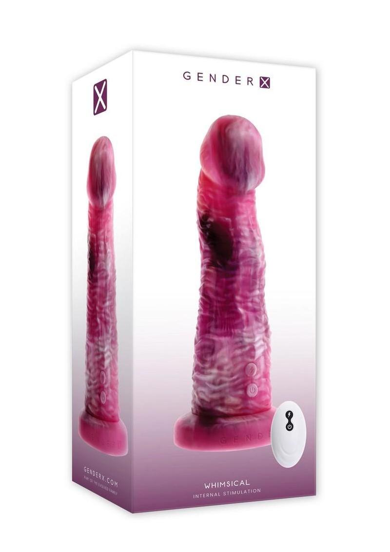 Gender X Whimsical Vibrating Dildo, retail packaging