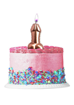 Glitterati Metallic Pink Penis Balloon Cake Candle