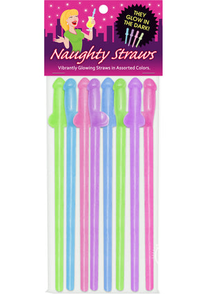 Glowing Naughty Party Straws 8 Pack