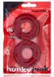 Hunkyjunk Stiffy Bulge Silicone Cock Rings - Cherry Ice/Red - 2 Pack