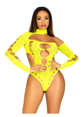 Leg Avenue Seamless Asymmetrical Cut Out Thong Back Bodysuit