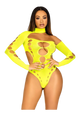Leg Avenue Seamless Asymmetrical Cut Out Thong Back Bodysuit