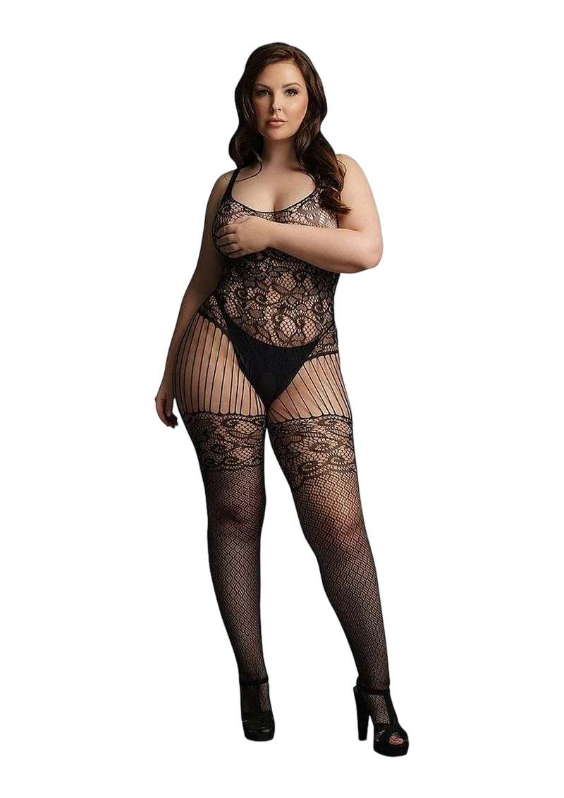 Le Desir Lace and Fishnet Bodystocking