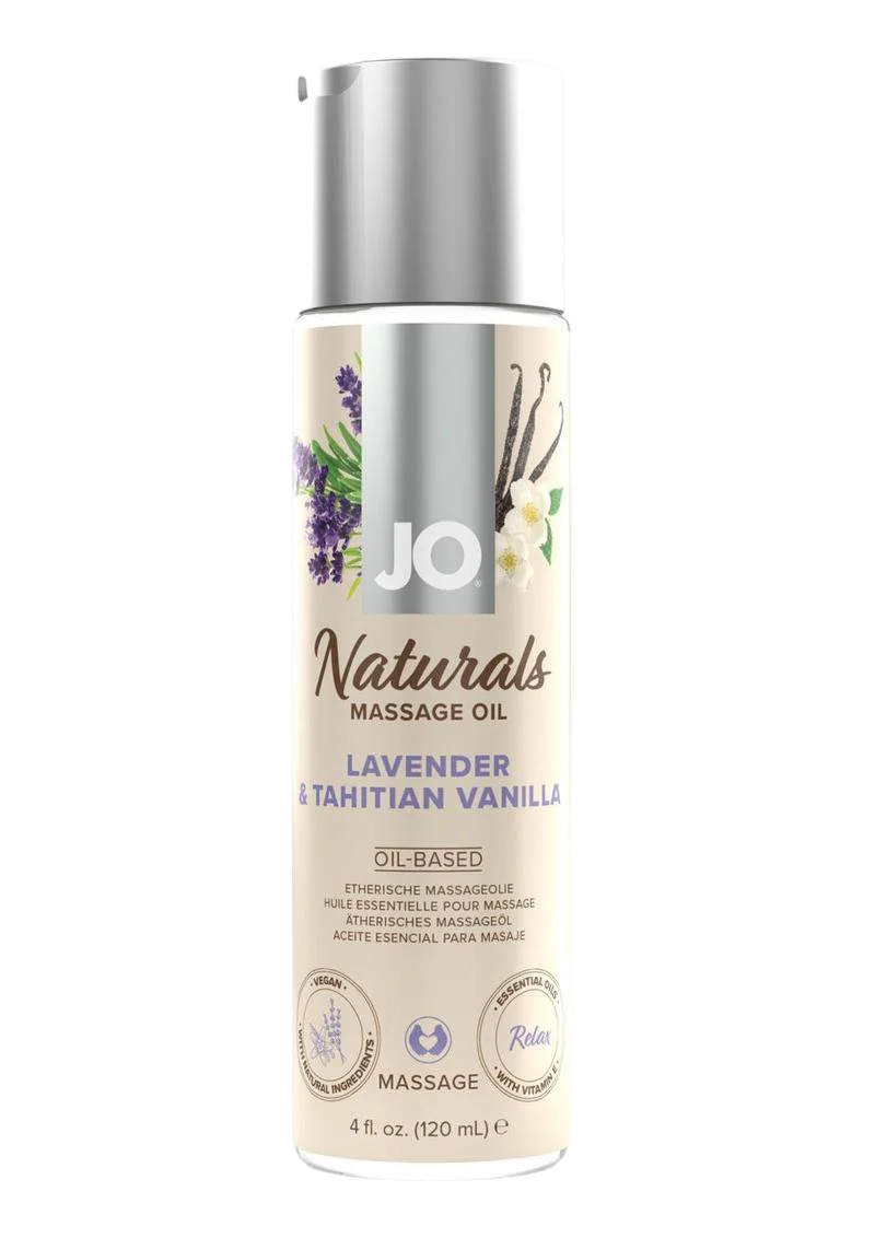 JO Naturals Lavender and Tahitian Vanilla Massage Oil