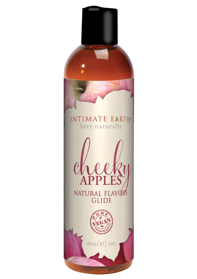 Intimate Earth Natural Flavors Glide Lubricant Cheeky Apples – 2oz bottle, product shot