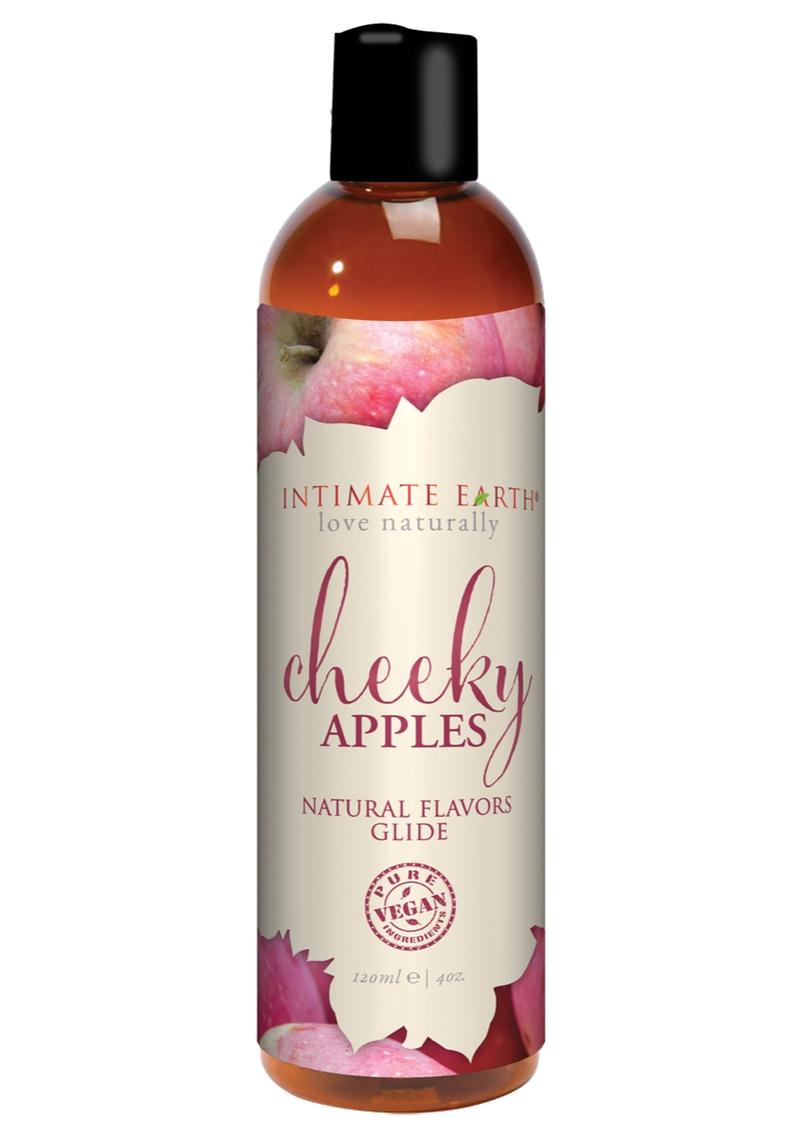 Intimate Earth Natural Flavors Glide Lubricant Cheeky Apples – 4oz bottle, product shot