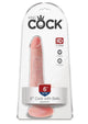 King Cock Dildo with Balls - Flesh/Vanilla - 6in