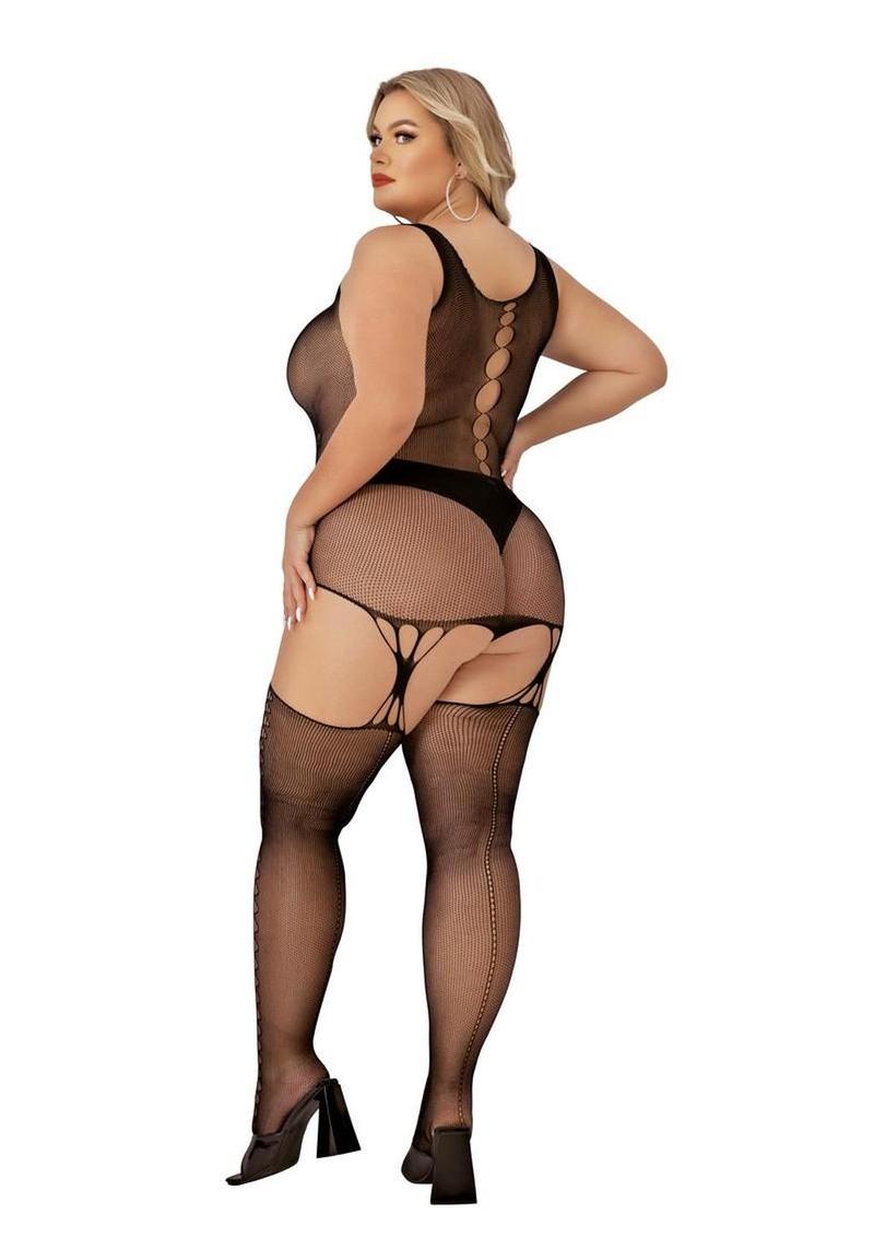 Lapdance Lingerie Keyhole Suspender Hose Bodystocking