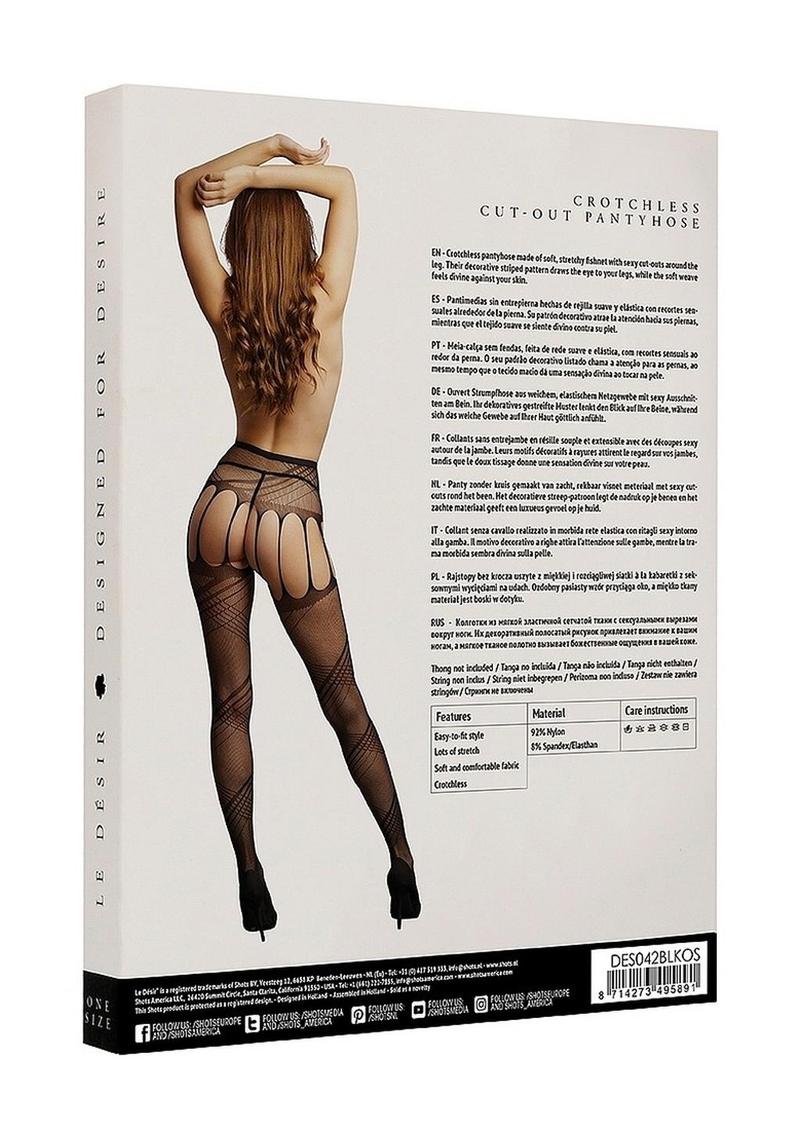 Le Desir Crotchless Cut Out Fishnet Pantyhose