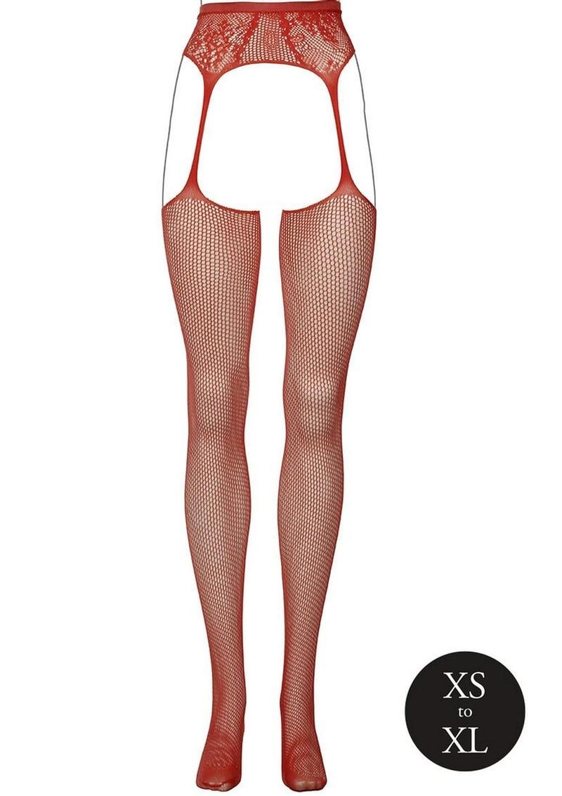 Le Desir Fishnet and Lace Garterbelt Stockings