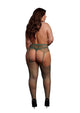 Le Desir Fishnet and Lace Garterbelt Stockings