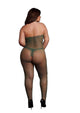 Le Désir Plus Size Fishnet Lace Open Crotch Halter Bodystocking