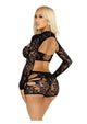 Leg Avenue Only Tonight Bra with Attached Shrug and Boyshort 2pc Set