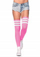Leg Avenue Athlete Thigh High with 3 Stripe Top - Pink - One Size