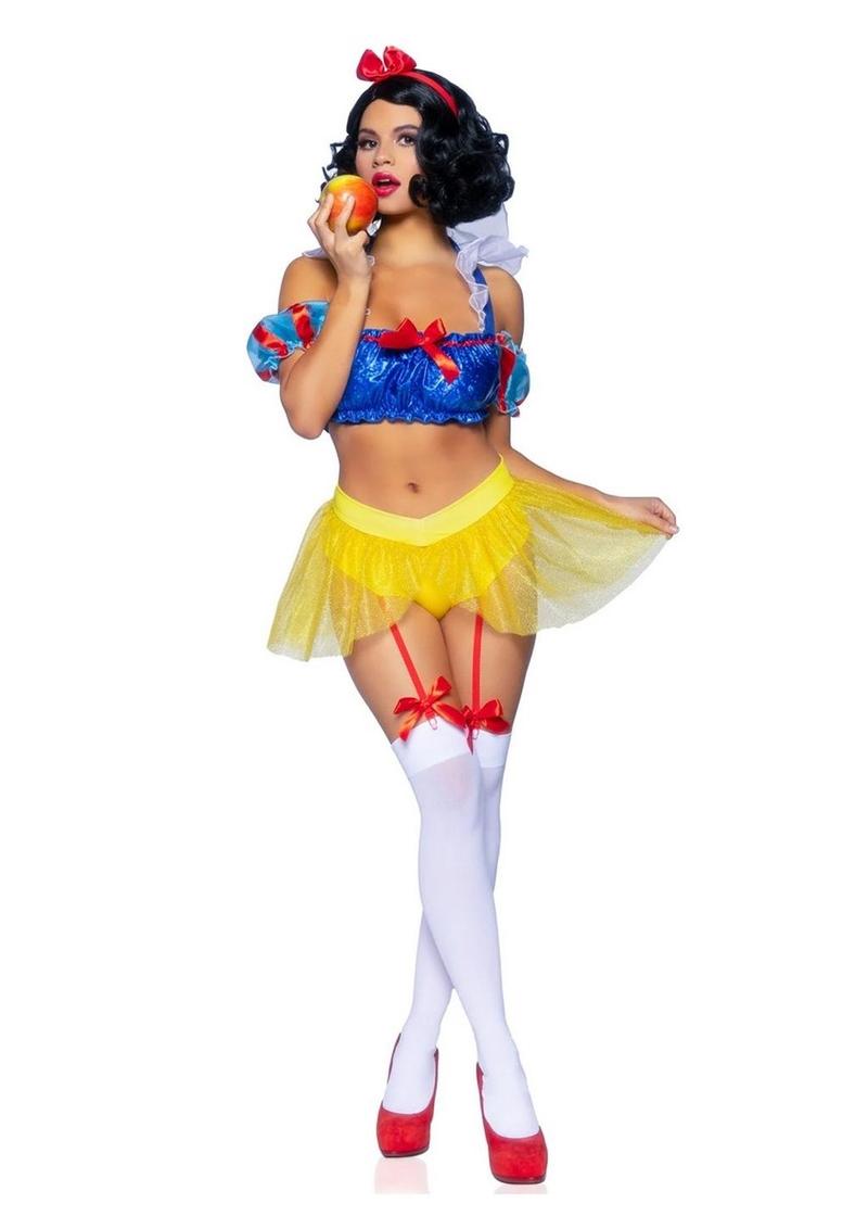Leg Avenue Bad Apple Snow White Shimmer Halter 3pc Set