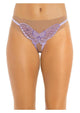Leg Avenue Butterfly Crotchless with Pearl Sequin Detail - Lavender/Purple - One Size