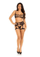 Leg Avenue Mood Swing Fishnet Bra and Garter Harness 2pc Set