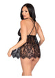Leg Avenue Floral Lace Babydoll and G-String Panty 2pc Set