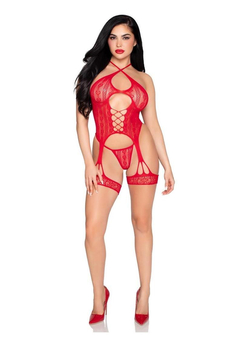 Leg Avenue Forever Yours Halter Cami and Panty 2pc Set