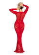 Leg Avenue Lace and Net Heart Keyhole Bodycon Gown