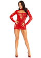Leg Avenue Lace Keyhole Mini Dress with Gloved Sleeves