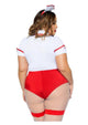 Leg Avenue Nurse Feelgood Snap Crotch Garter Bodysuit Costume 2pc Set
