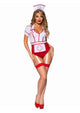 Leg Avenue Nurse Feelgood Snap Crotch Garter Bodysuit Costume 2pc Set