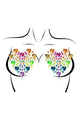 Leg Avenue Prism Nipple Jewels Stickers and Body Glitter (2 Packets - Multicolor