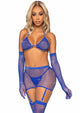 Leg Avenue Rhinestone Fishnet Garter Skirt 5pc Set