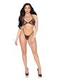Leg Avenue Rhinestone Heart Fishnet Bra & Panty 2pc Set