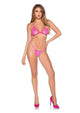 Leg Avenue Rhinestone Heart Fishnet Bra & Panty 2pc Set