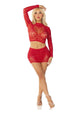 Leg Avenue Rhinestone Lace and Net Crop Top and Mini Skirt 2pc Set