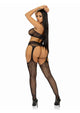 Leg Avenue Opposites Attract Bra G-String and Garter Hose 3pc Set