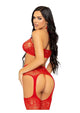 Leg Avenue Opposites Attract Bra G-String and Garter Hose 3pc Set